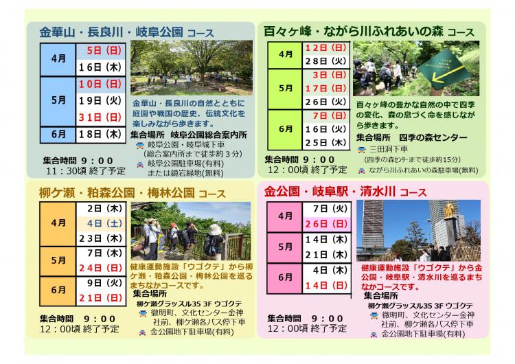 令和8年度クアオルト健康ウオーキング定期講座チラシ(4月~6月)