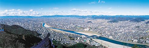 A view from the top of Gifu Castle (toward Nagara River)